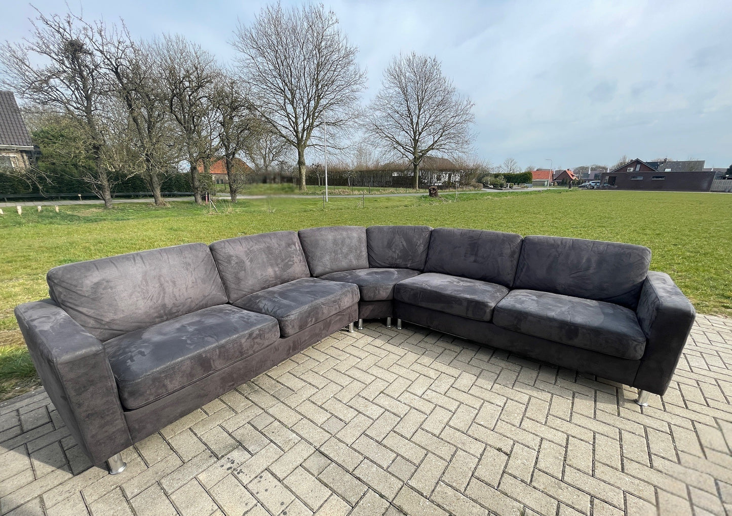 GRATIS LEVERING HEEL BENELUX + DACH Mooie Grote Stoffen Hoekbank