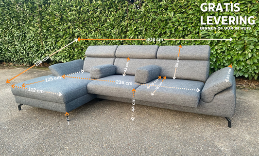 Montel Grijze Hoekbank met uitschuifbare zitvlakken - Premium Nederlands designcomfort - Flexibel loungen