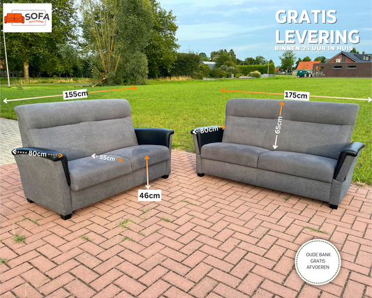 GRATIS LEVERING HEEL BENELUX + DACH 3 + 2,5 Zits Antraciet Verstelbare Bankstel