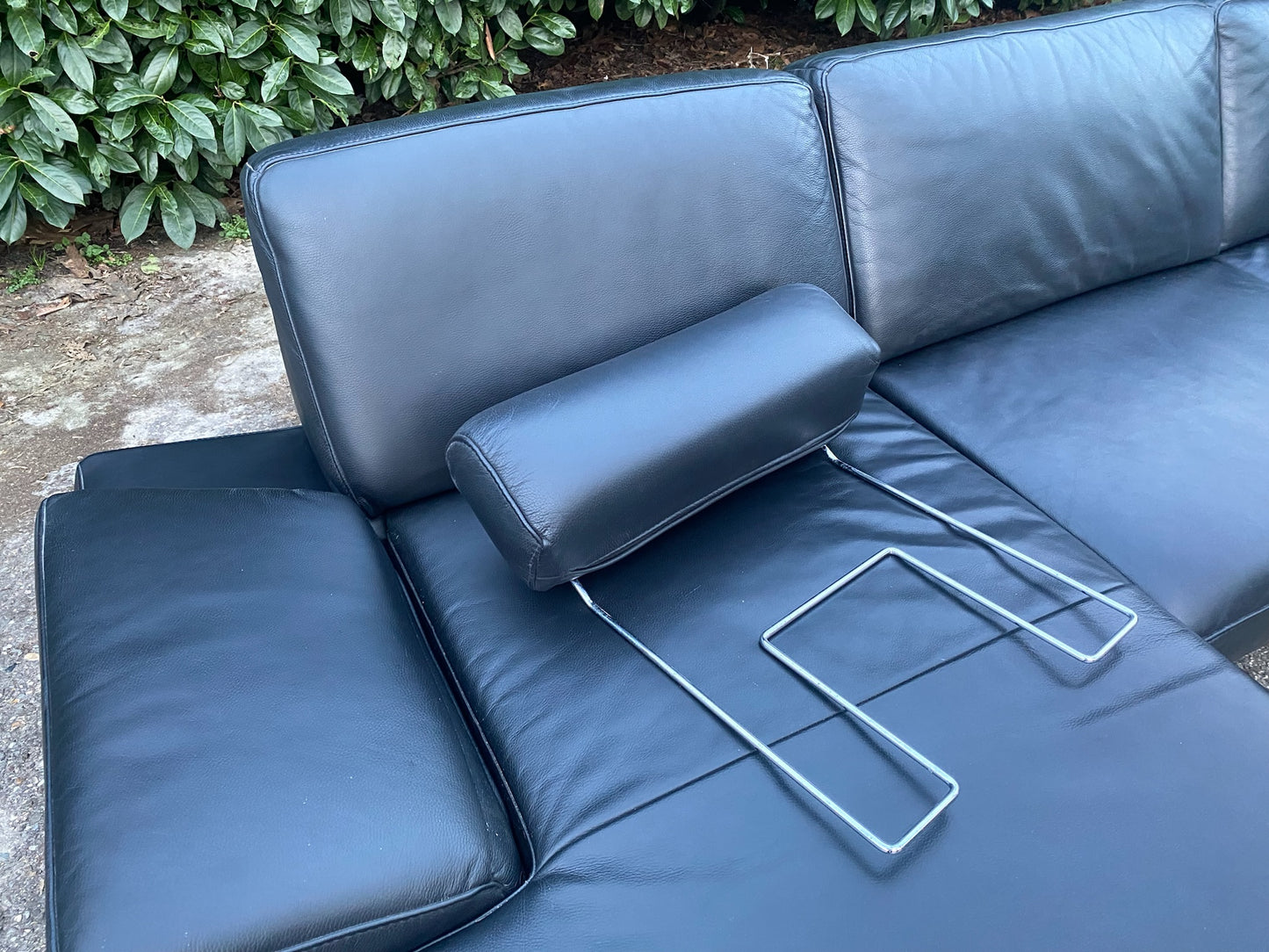 Henders & Hazel Zwarte Hoekbank – Premium Europees Comfort – Echt Leer