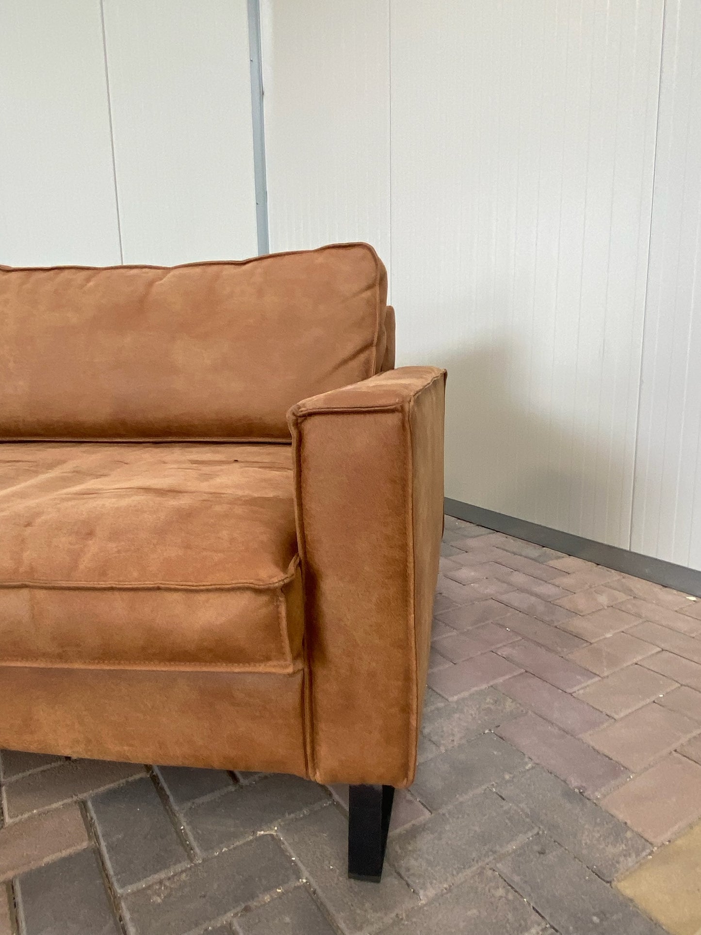 GRATIS LEVERING HEEL BENELUX + DACH Cognac Stoffen 4-zits Bankstel