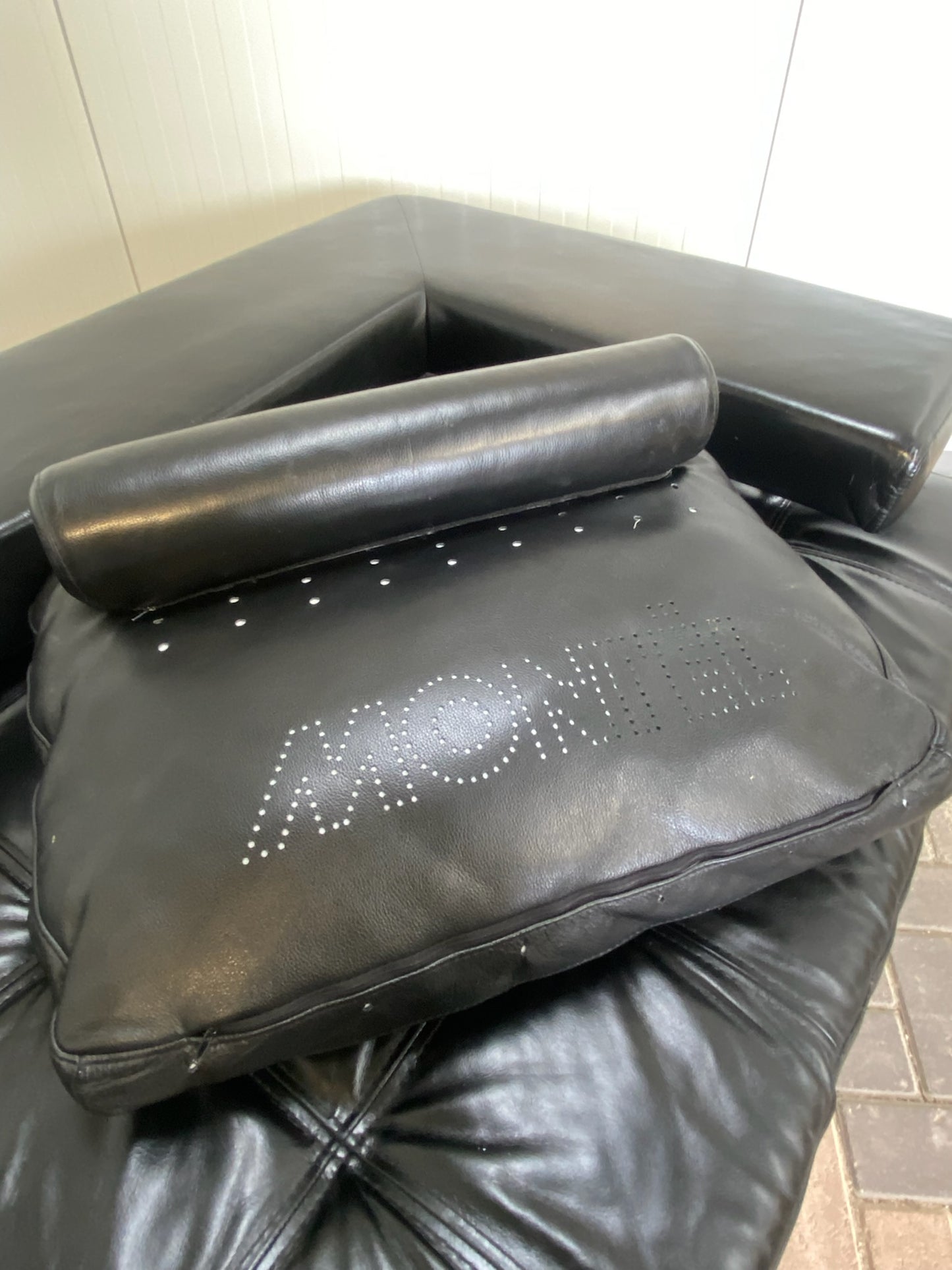 GRATIS LEVERING HEEL BENELUX + DACH Zwarte Montel Echt Leren Hoekbank