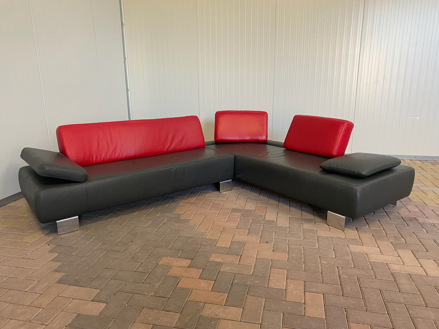 GRATIS LEVERING HEEL BENELUX + DACH Design Montel Echt Leer Hoekbank