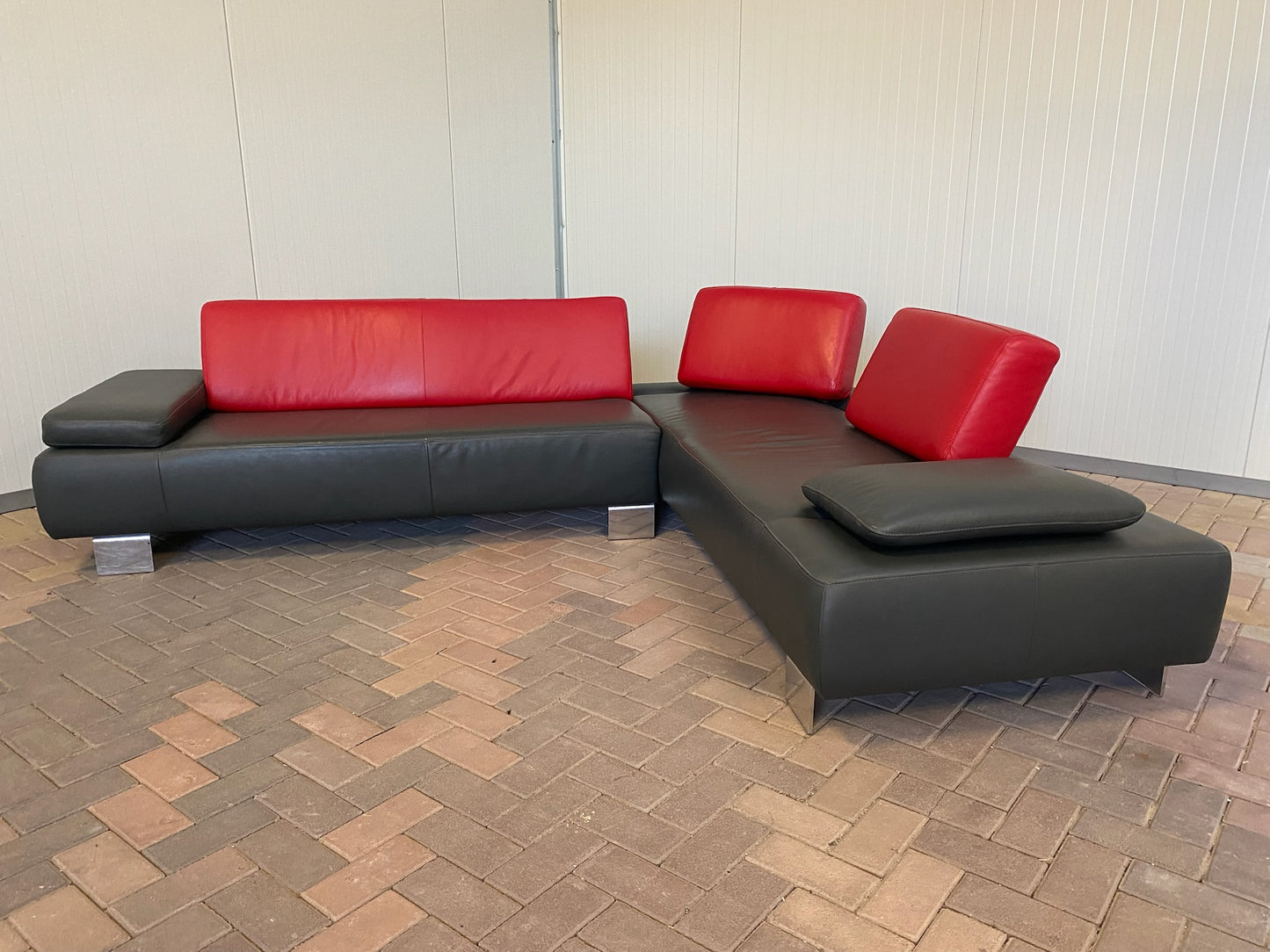GRATIS LEVERING HEEL BENELUX + DACH Design Montel Echt Leer Hoekbank
