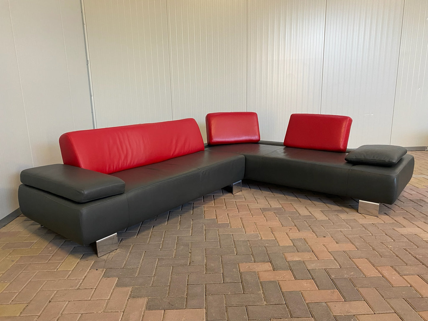 GRATIS LEVERING HEEL BENELUX + DACH Design Montel Echt Leer Hoekbank