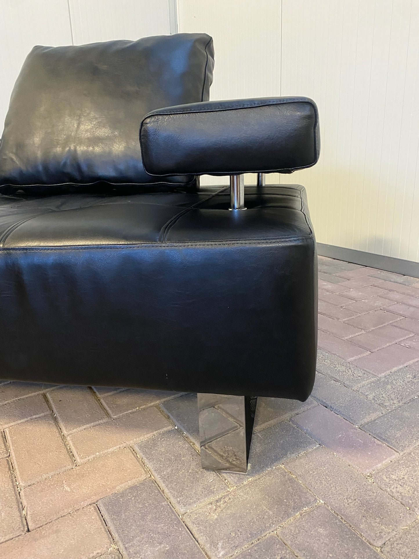 GRATIS LEVERING HEEL BENELUX + DACH Montel 3-zits Echt Leren Bankstel met Hocker