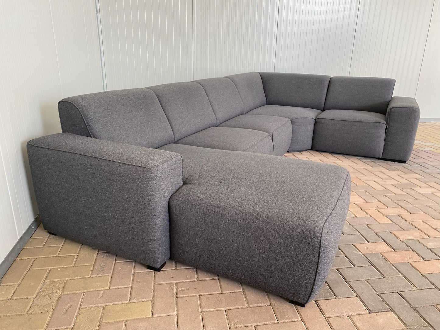 Grijs Stoffen U-Bankstel–Extra Grote Lounge Hoekbank–Gratis Levering