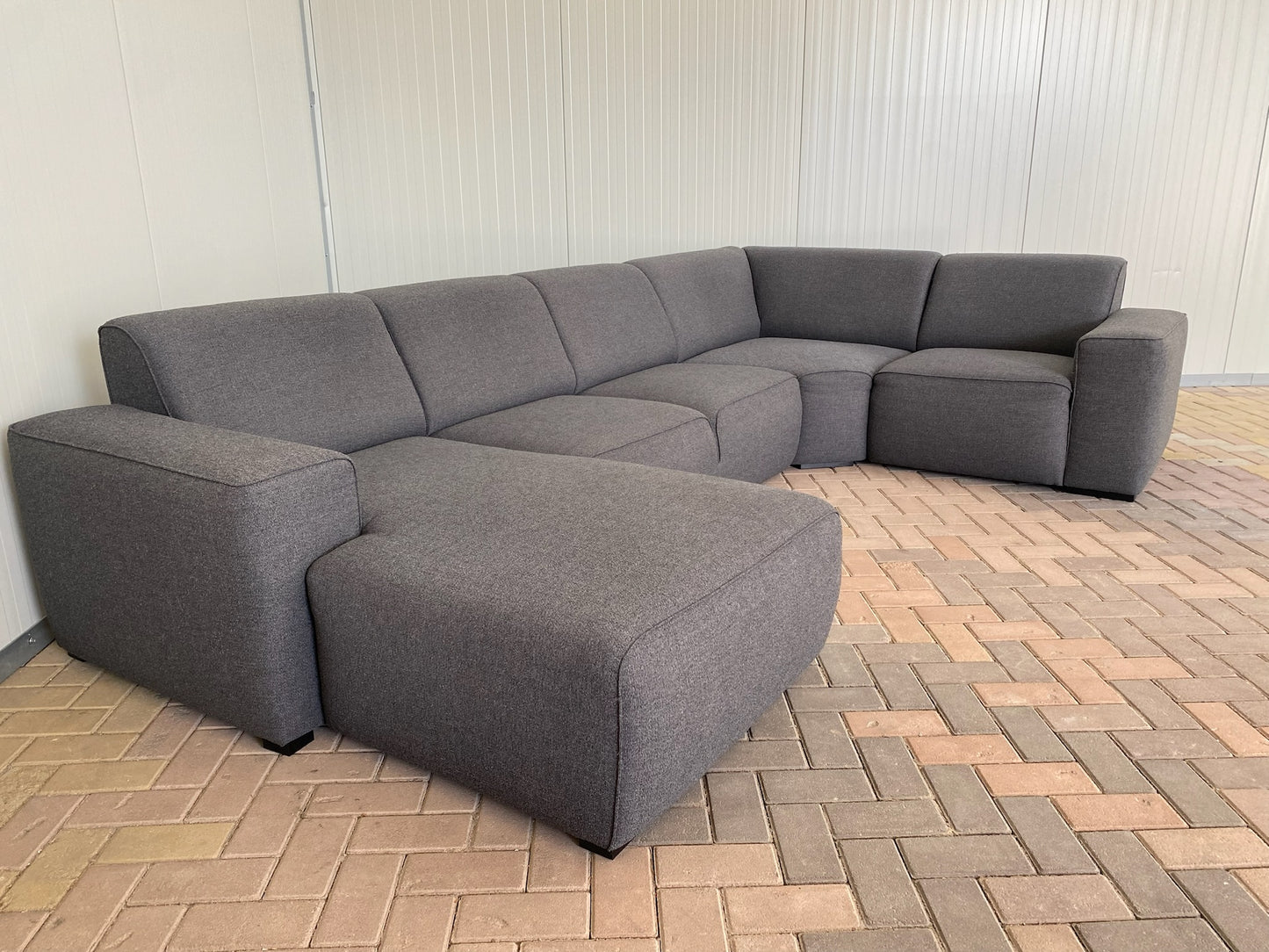 GRATIS LEVERING HEEL BENELUX + DACH Grote Stoffen Grijs U Bankstel