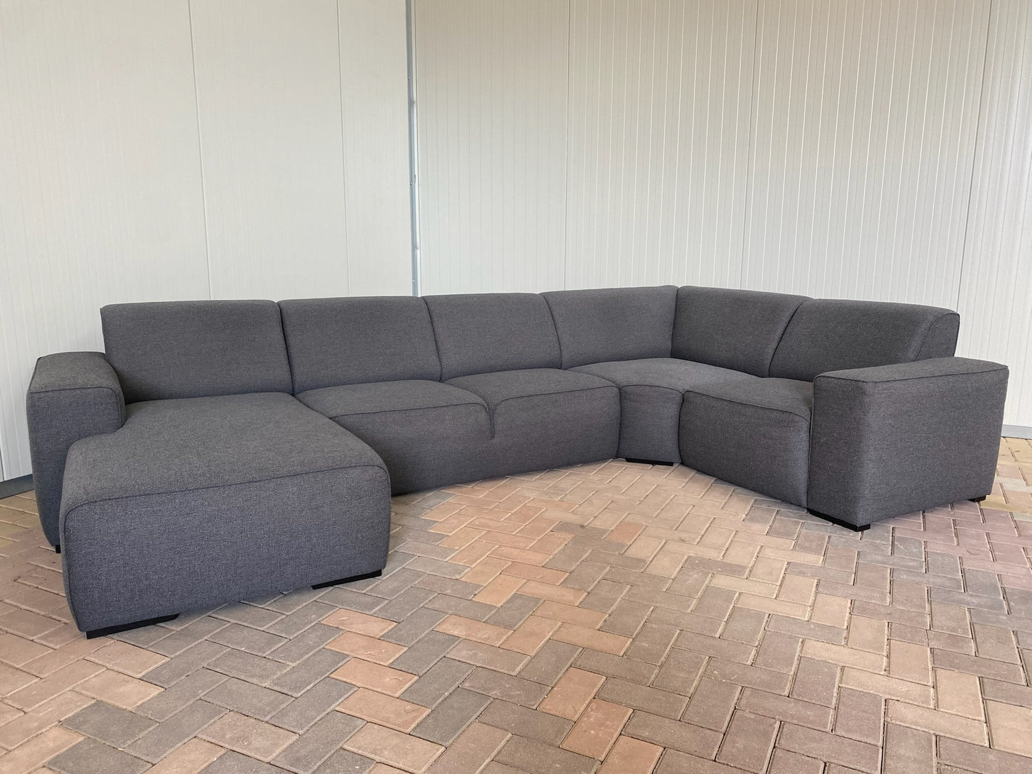 GRATIS LEVERING HEEL BENELUX + DACH Grote Stoffen Grijs U Bankstel