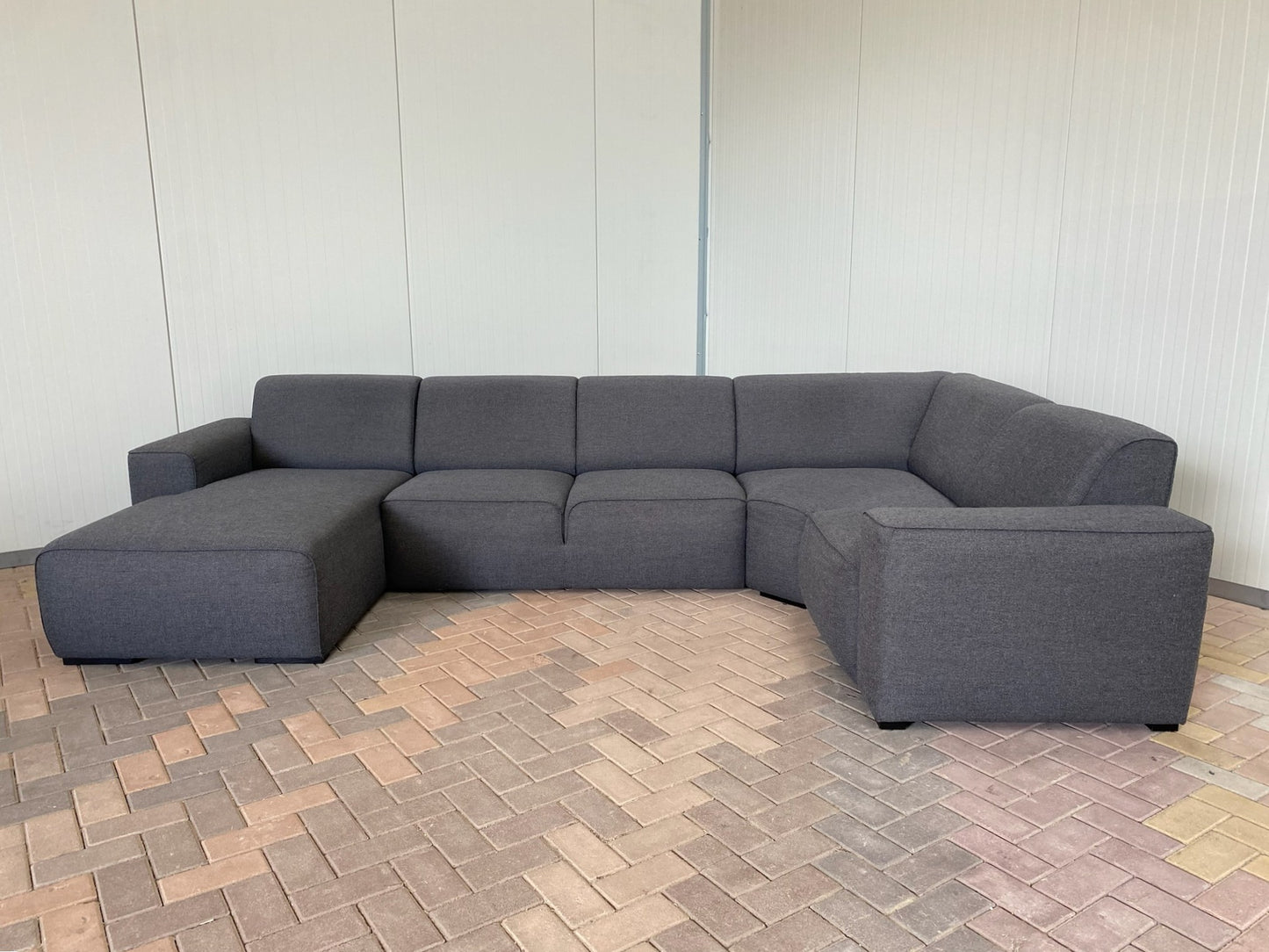 GRATIS LEVERING HEEL BENELUX + DACH Grote Stoffen Grijs U Bankstel