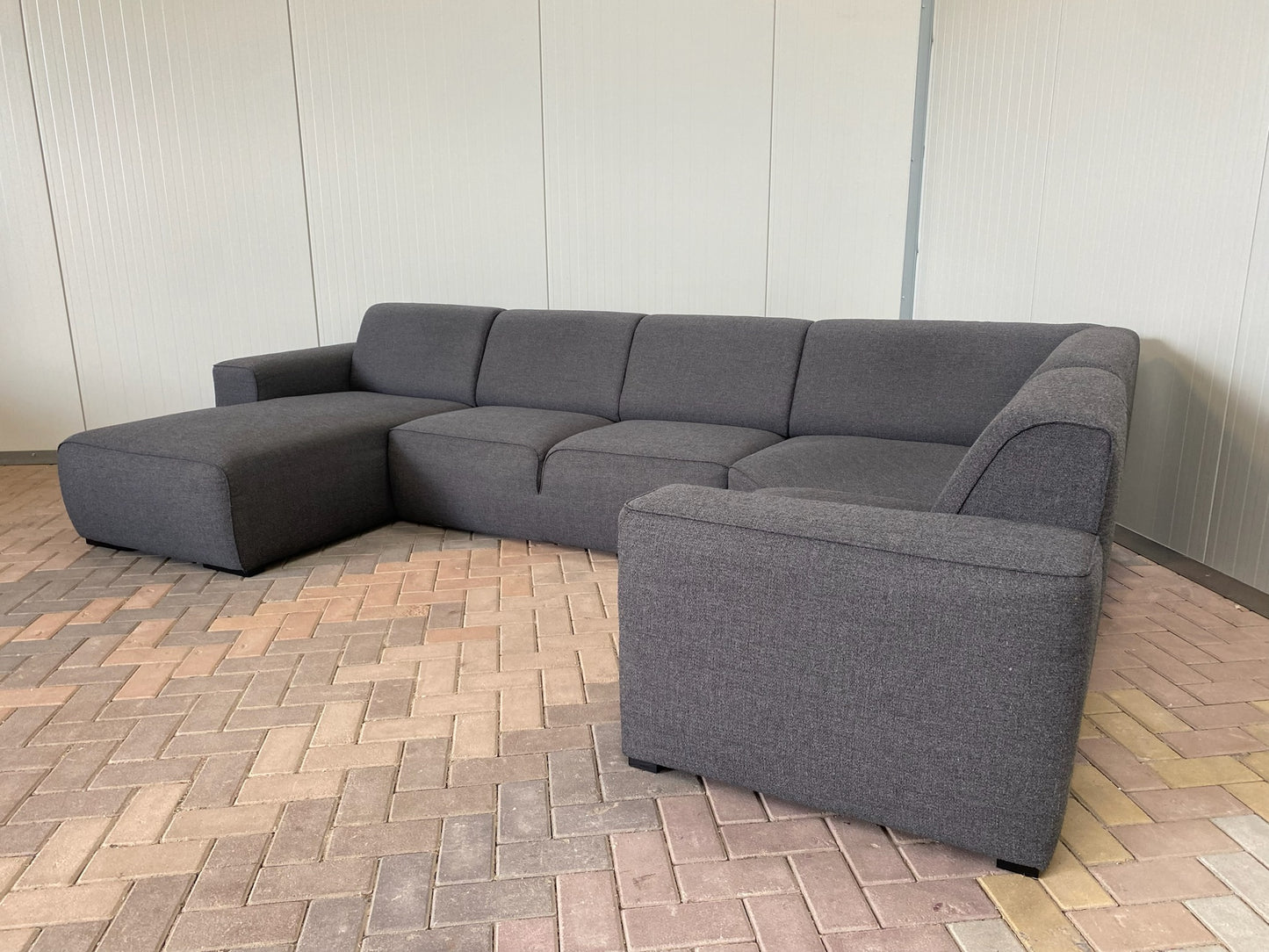 GRATIS LEVERING HEEL BENELUX + DACH Grote Stoffen Grijs U Bankstel