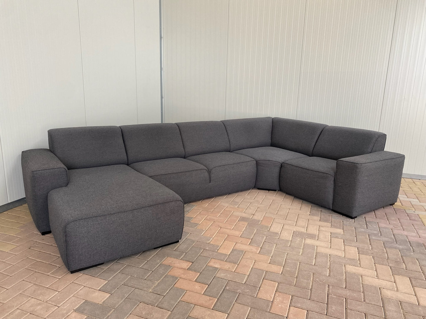 GRATIS LEVERING HEEL BENELUX + DACH Grote Stoffen Grijs U Bankstel