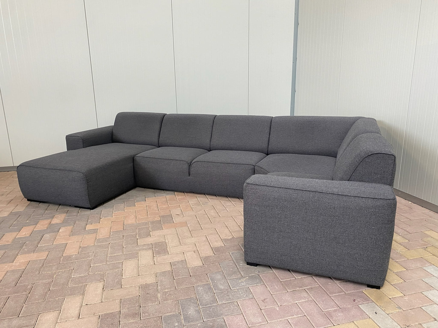 GRATIS LEVERING HEEL BENELUX + DACH Grote Stoffen Grijs U Bankstel