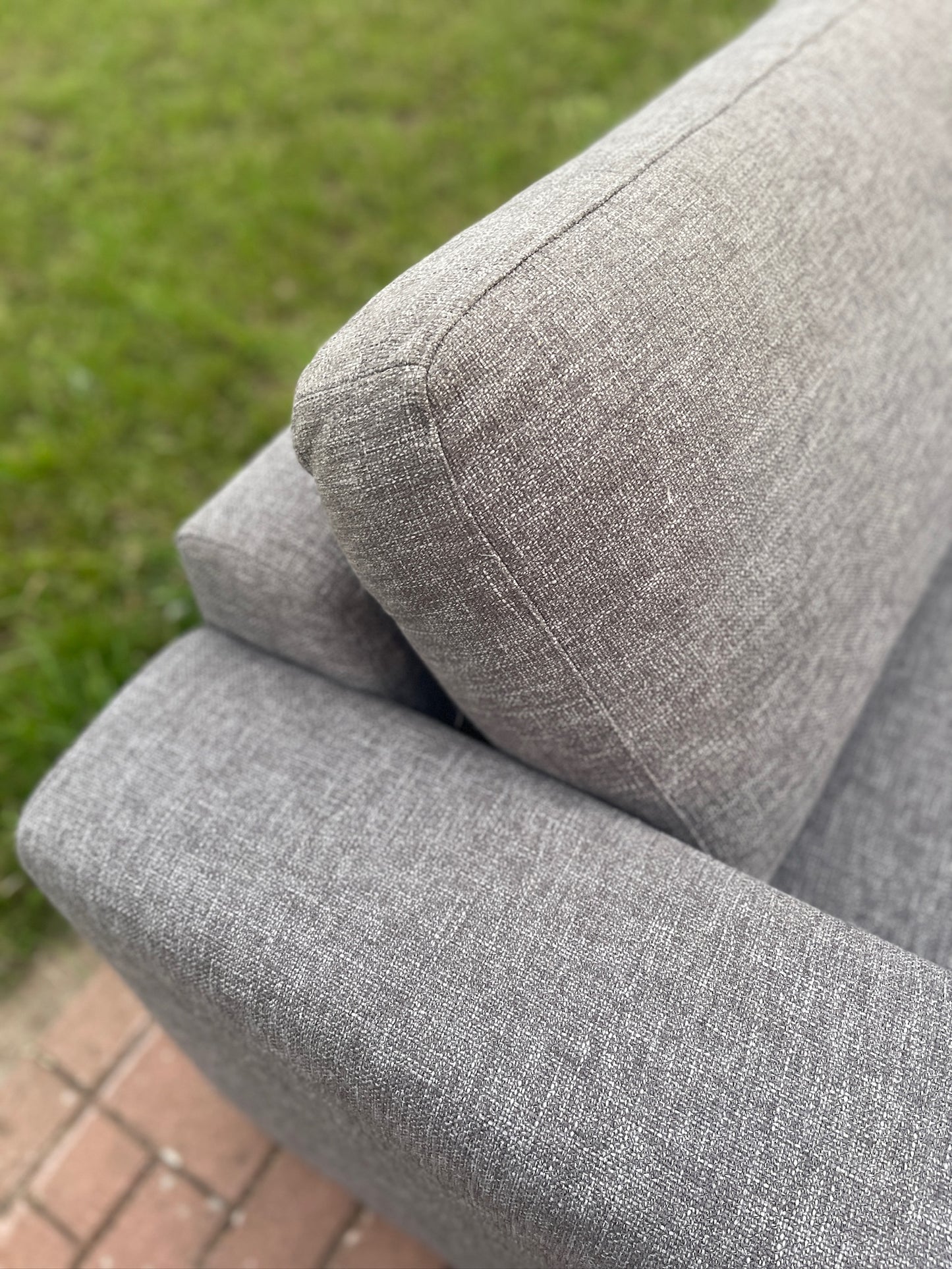 GRATIS LEVERING HEEL BENELUX + DACH N-joy Grijs Stoffen Hoekbank met Lounge Links