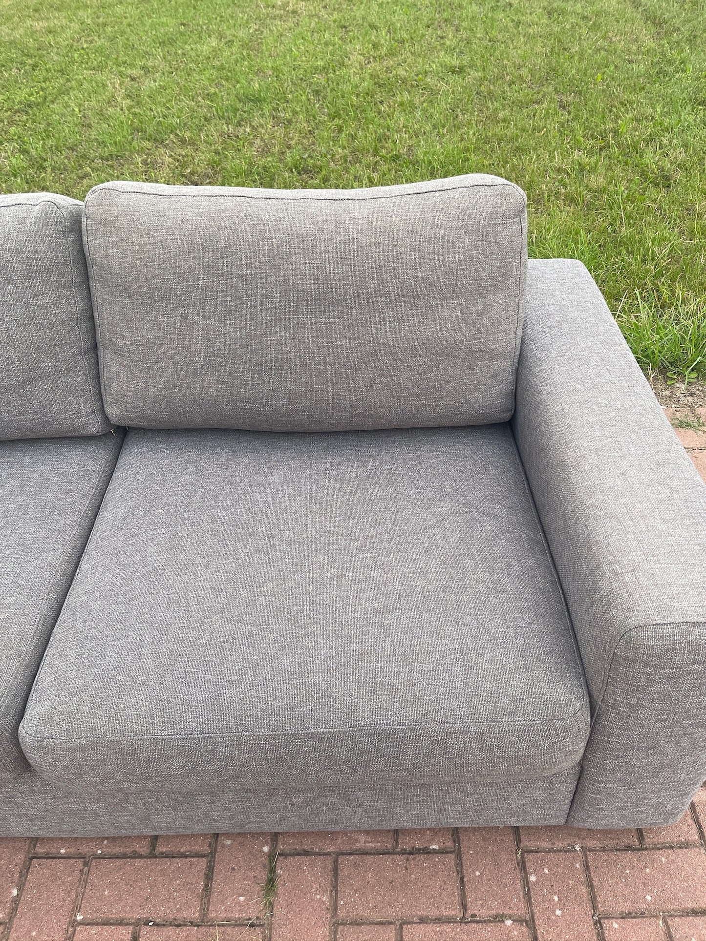 GRATIS LEVERING HEEL BENELUX + DACH N-joy Grijs Stoffen Hoekbank met Lounge Links