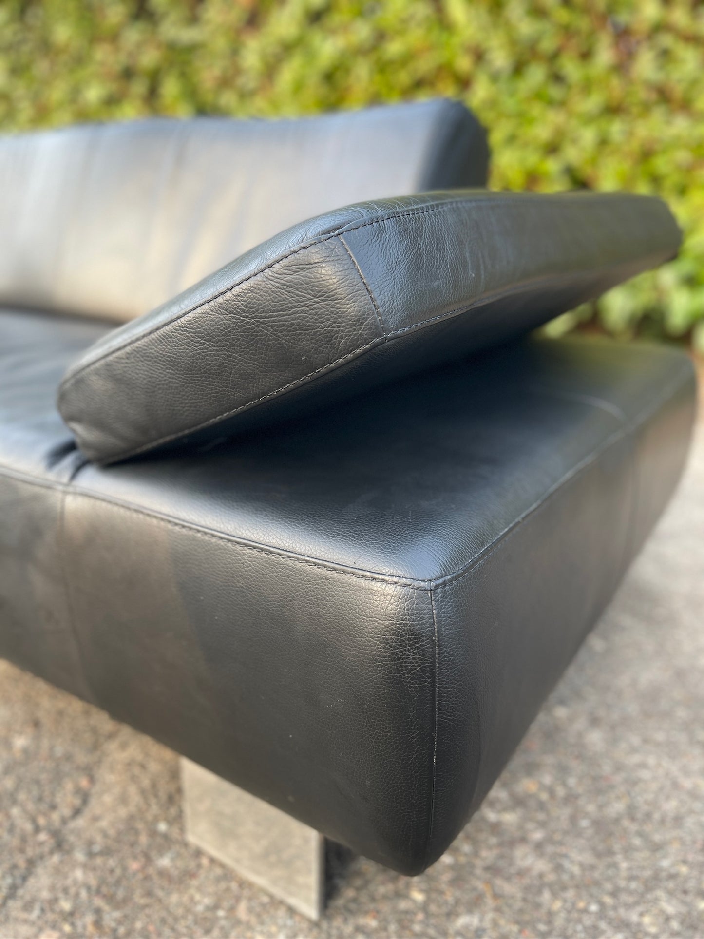 GRATIS LEVERING HEEL BENELUX + DACH Montel Zwarte Echt Leer Hoekbank