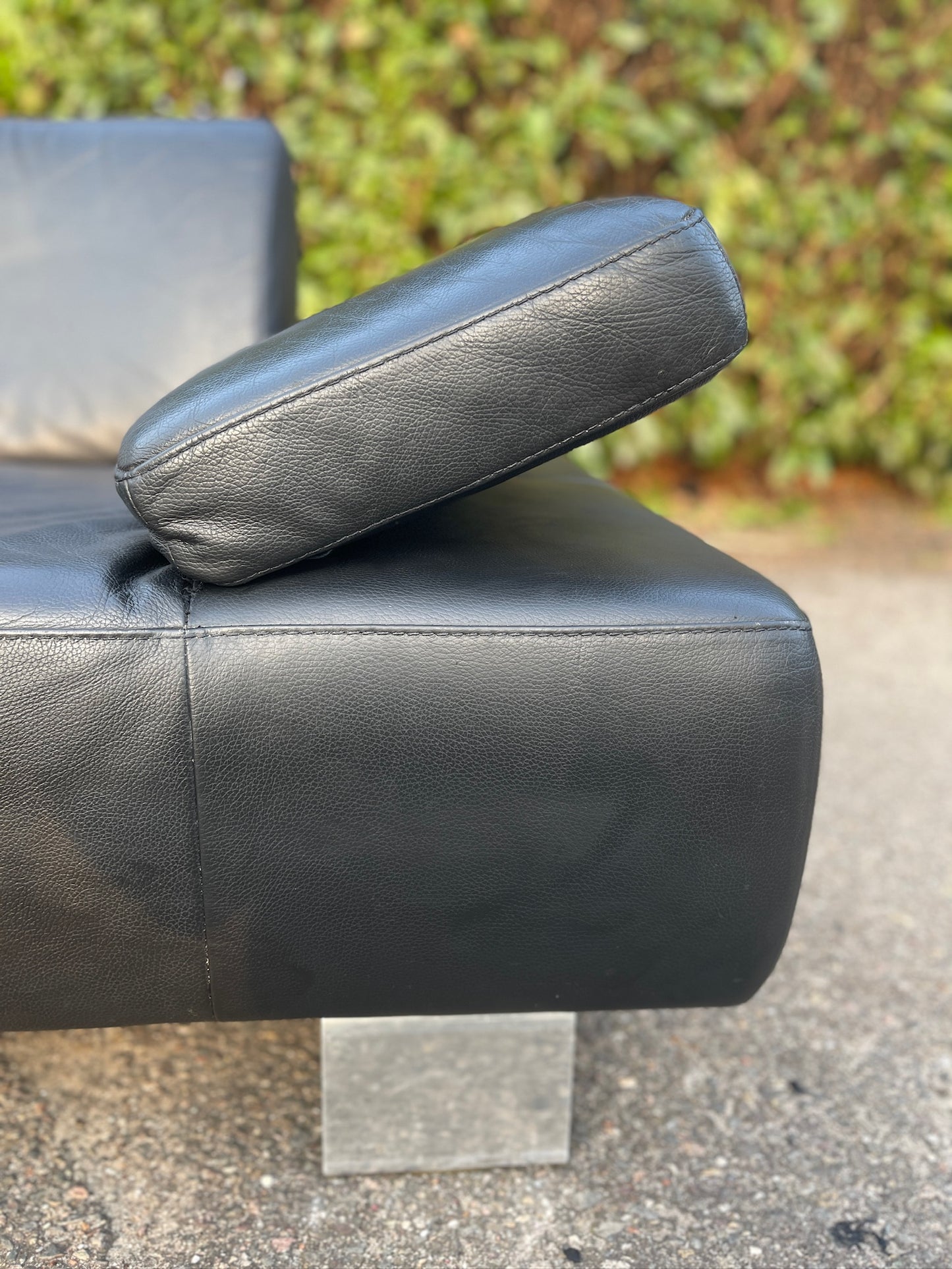 GRATIS LEVERING HEEL BENELUX + DACH Montel Zwarte Echt Leer Hoekbank