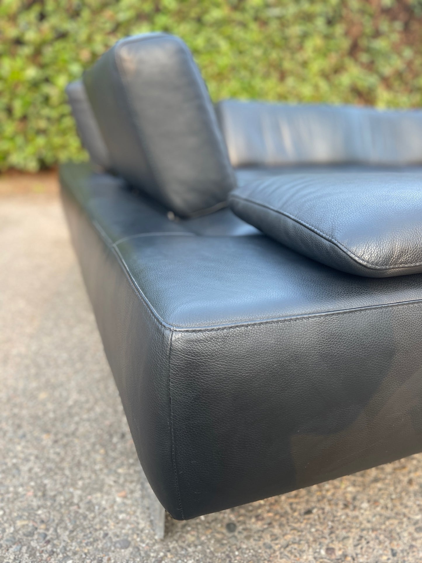 GRATIS LEVERING HEEL BENELUX + DACH Montel Zwarte Echt Leer Hoekbank