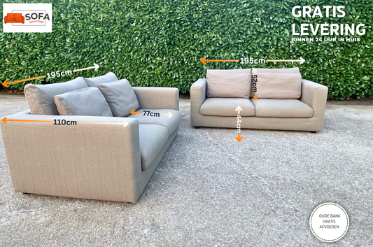 GRATIS LEVERING HEEL BENELUX + DACH Taupe VIP Seats 2x 2,5-zits Stoffen Bankstel