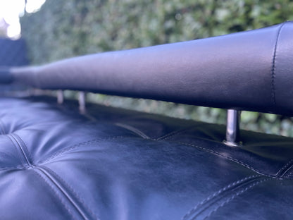 Montèl Cipriani Design Hoekbank – Zwart Echt Leer – Luxe Hocker – Gratis Levering