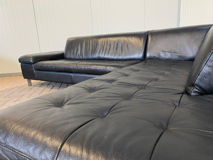 GRATIS LEVERING HEEL BENELUX + DACH Caliaitalia Zwarte Echt Leer Hoekbank