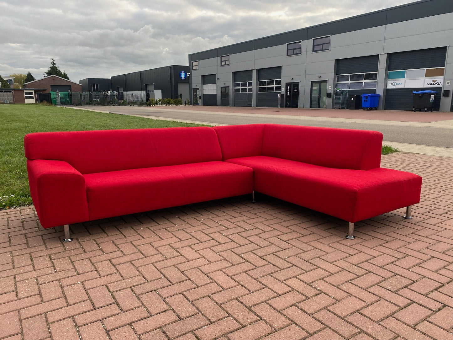 GRATIS LEVERING HEEL BENELUX + DACH Rode Stoffen Hoekbank