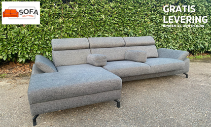 Montèl Modena Hoekbank–Uitschuifbare Zitvlakken–Luxe Grijs Design–Gratis Levering