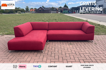 Leolux Faya Lobi hoekbank in het rood– Premium comfort en luxe design-Gratis Levering