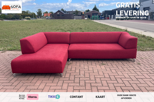 Leolux Faya Lobi hoekbank in het rood– Premium comfort en luxe design-Gratis Levering