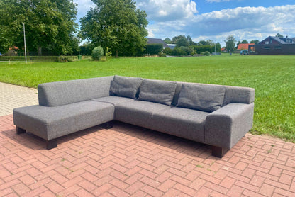 GRATIS LEVERING HEEL BENELUX + DACH Moderne Grijs Stoffen Hoekbank