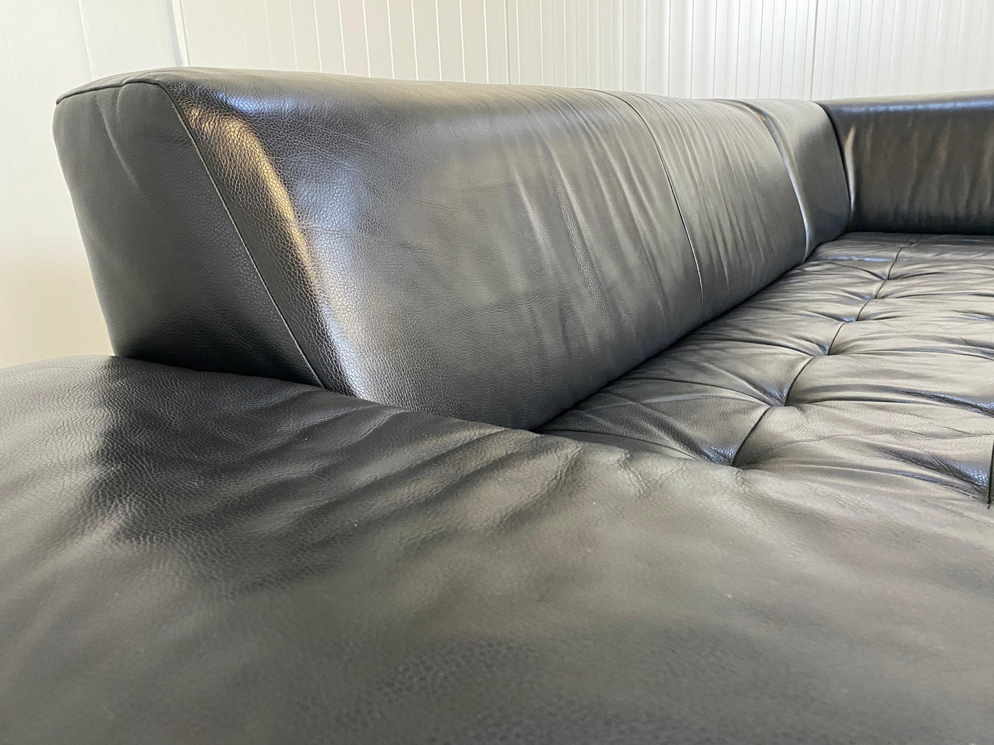 GRATIS LEVERING HEEL BENELUX + DACH Caliaitalia Zwarte Echt Leer Hoekbank