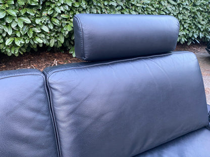 Henders & Hazel Zwarte Hoekbank – Premium Europees Comfort – Echt Leer