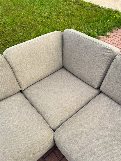 GRATIS LEVERING HEEL BENELUX + DACH Montel U-vormige Stoffen Hoekbank met brede Zitting