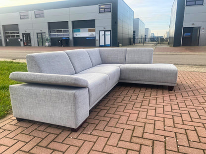 GRATIS LEVERING HEEL BENELUX + DACH Mooi Grijs Stoffen Hoekbank