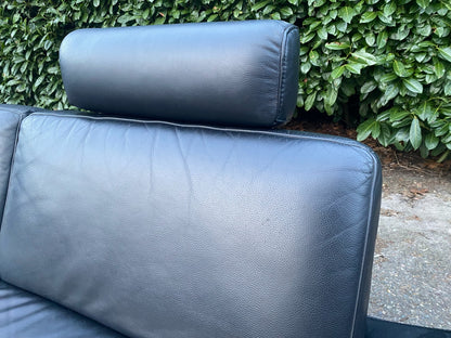 Henders & Hazel Zwarte Hoekbank – Premium Europees Comfort – Echt Leer