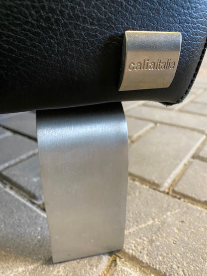 GRATIS LEVERING HEEL BENELUX + DACH Caliaitalia Zwarte Echt Leer Hoekbank