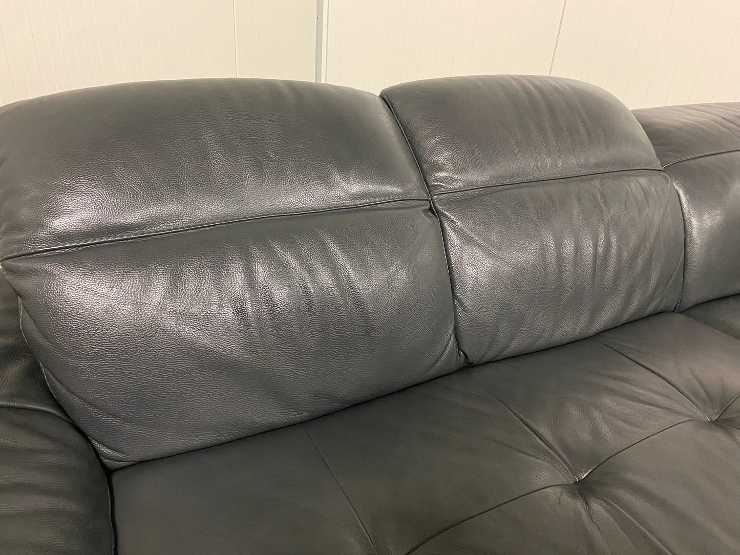 Natuzzi Speranza Leren Hoekbank – Italiaans Design – Luxe Antraciet Echt Leer – Gratis Levering