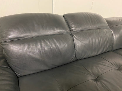 Natuzzi Speranza Leren Hoekbank – Italiaans Design – Luxe Antraciet Echt Leer – Gratis Levering
