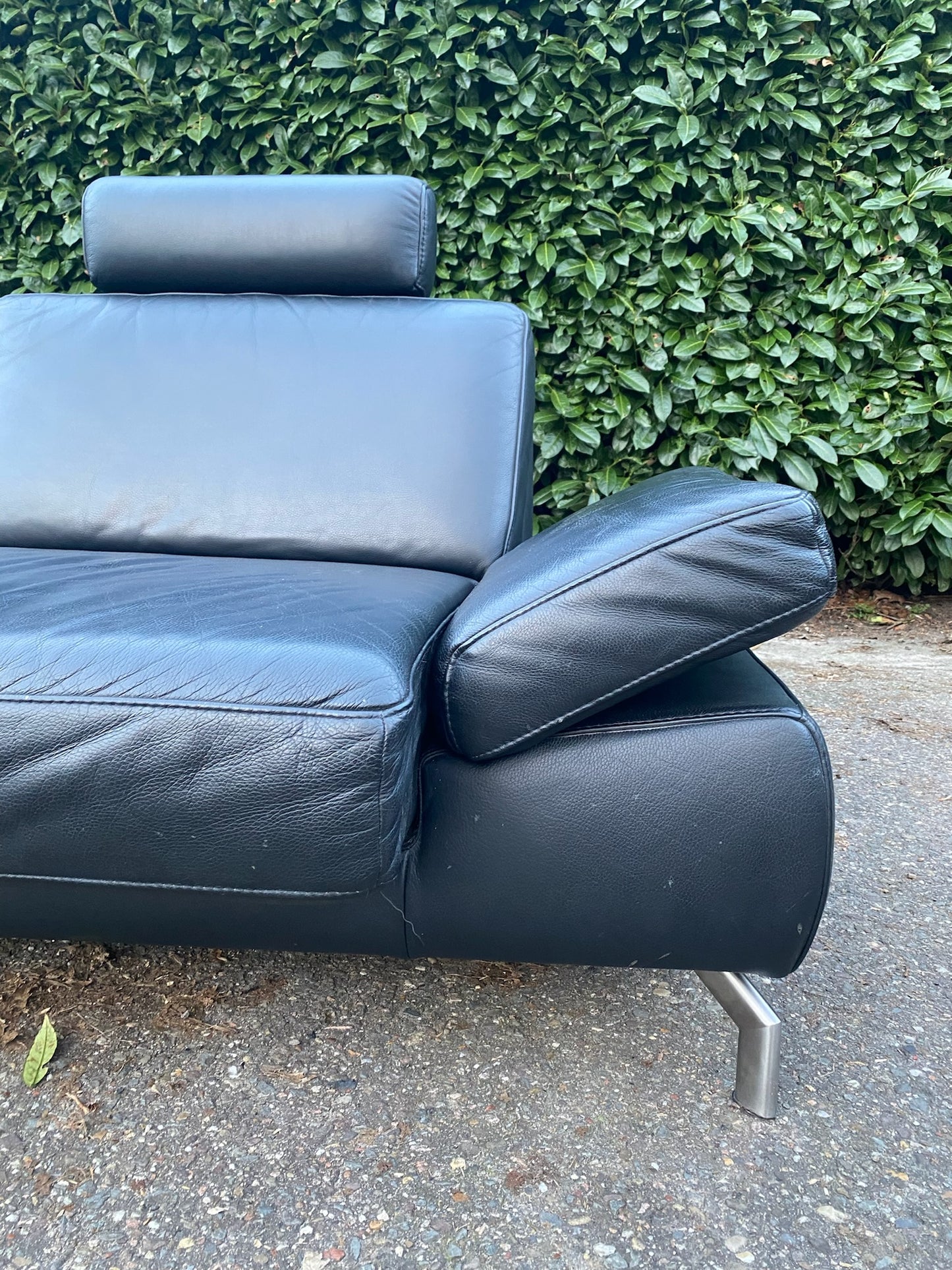 Henders & Hazel Zwarte Hoekbank – Premium Europees Comfort – Echt Leer