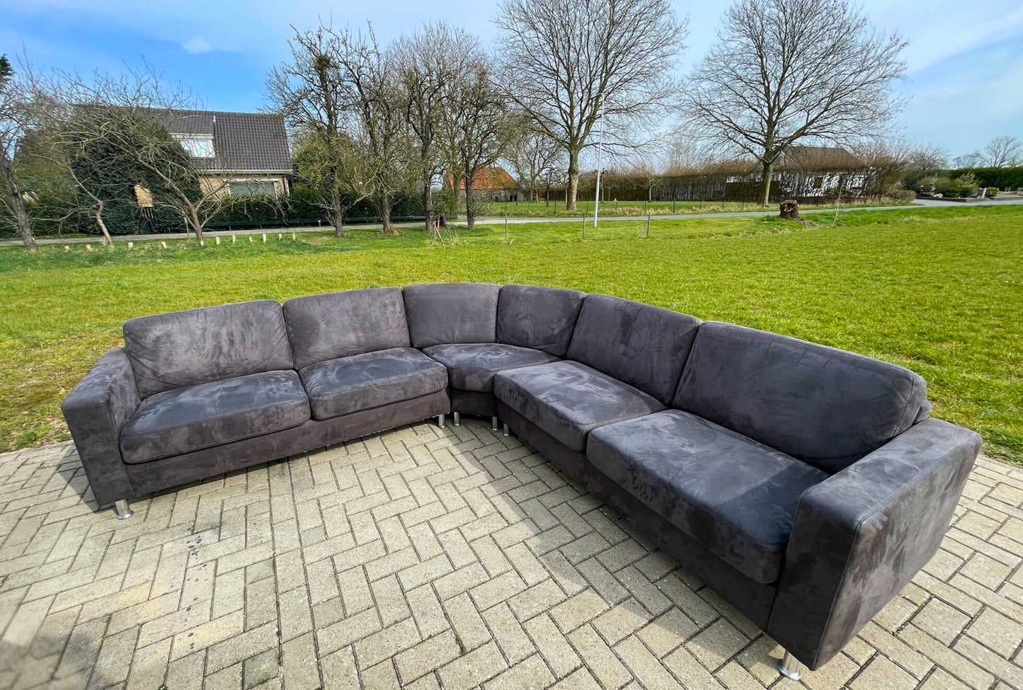 GRATIS LEVERING HEEL BENELUX + DACH Mooie Grote Stoffen Hoekbank