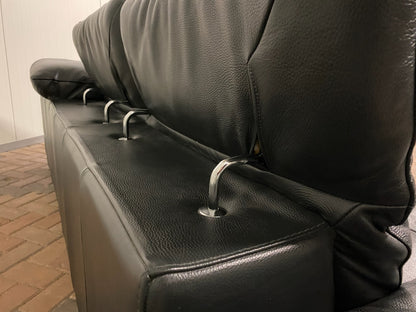 Natuzzi Speranza Leren Hoekbank – Italiaans Design – Luxe Antraciet Echt Leer – Gratis Levering