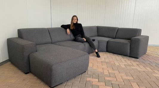 Grijs Stoffen U-Bankstel–Extra Grote Lounge Hoekbank–Gratis Levering