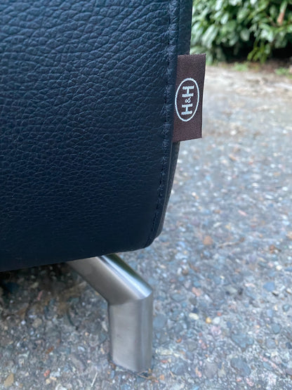 Henders & Hazel Zwarte Hoekbank – Premium Europees Comfort – Echt Leer