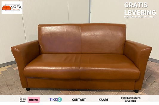 Cognac Echt Leer 2,5-Zits Bank – Premium Zitcomfort – Modern & Duurzaam Design – Gratis Levering NL & BE