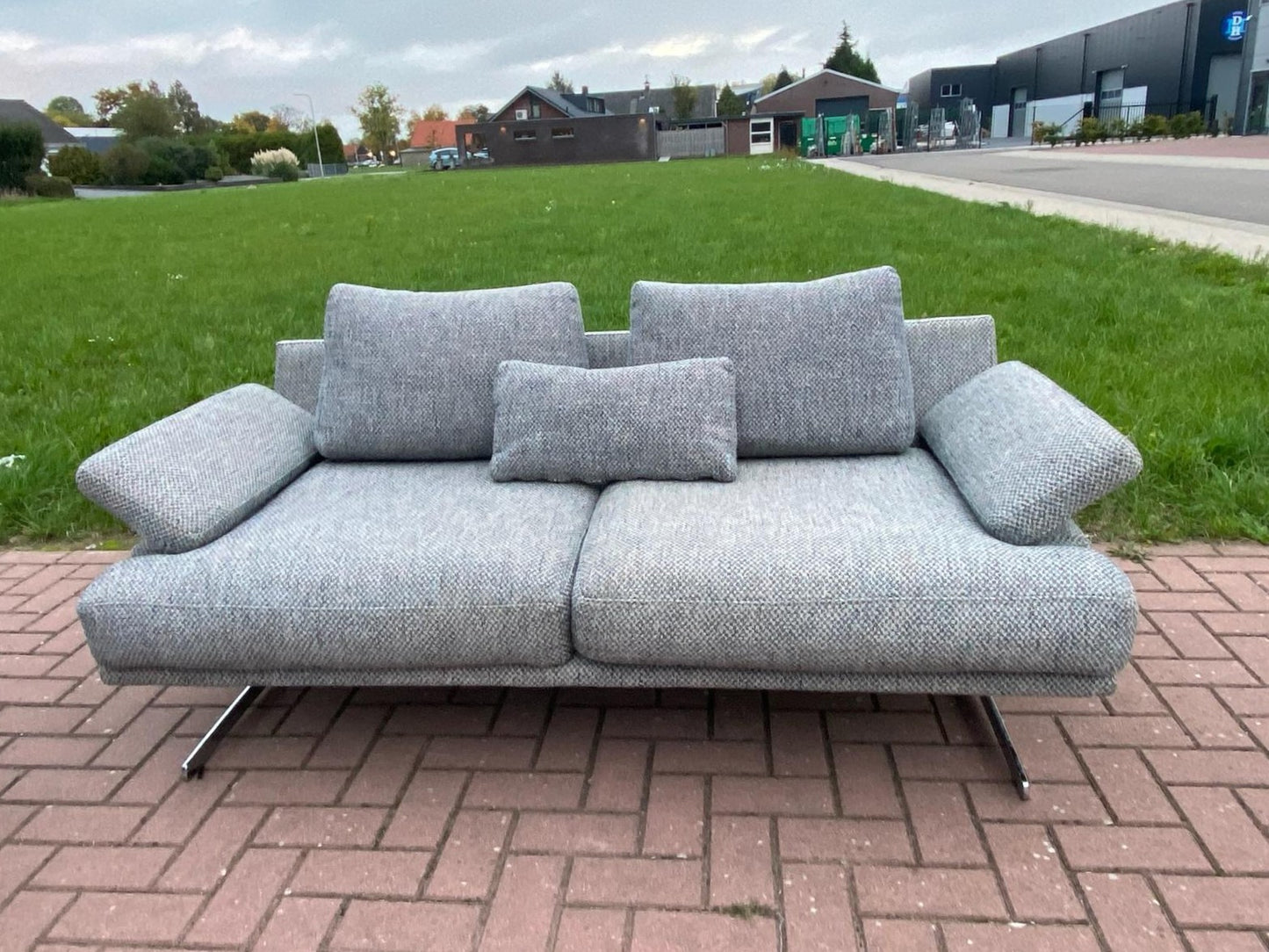 GRATIS LEVERING HEEL BENELUX + DACH Mooi Montel Grijs Stoffen Bankstel