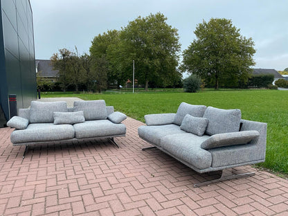 GRATIS LEVERING HEEL BENELUX + DACH Mooi Montel Grijs Stoffen Bankstel