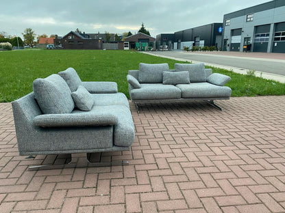 GRATIS LEVERING HEEL BENELUX + DACH Mooi Montel Grijs Stoffen Bankstel