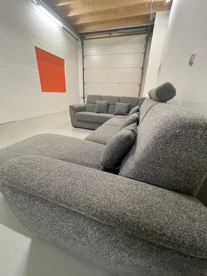 GRATIS LEVERING HEEL BENELUX + DACH Groot Grijze Stoffen U Bankstel