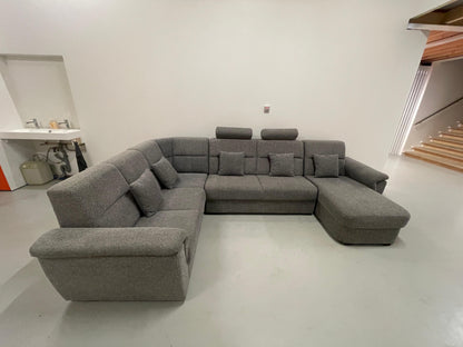 GRATIS LEVERING HEEL BENELUX + DACH Groot Grijze Stoffen U Bankstel