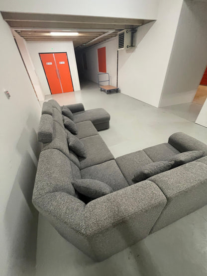 GRATIS LEVERING HEEL BENELUX + DACH Groot Grijze Stoffen U Bankstel